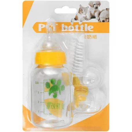 Pet Nursing Bottle with Teats and Cleaning Brus